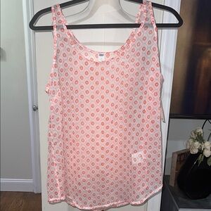 Old Navy sheer Women's Pink Patterned Tank Top